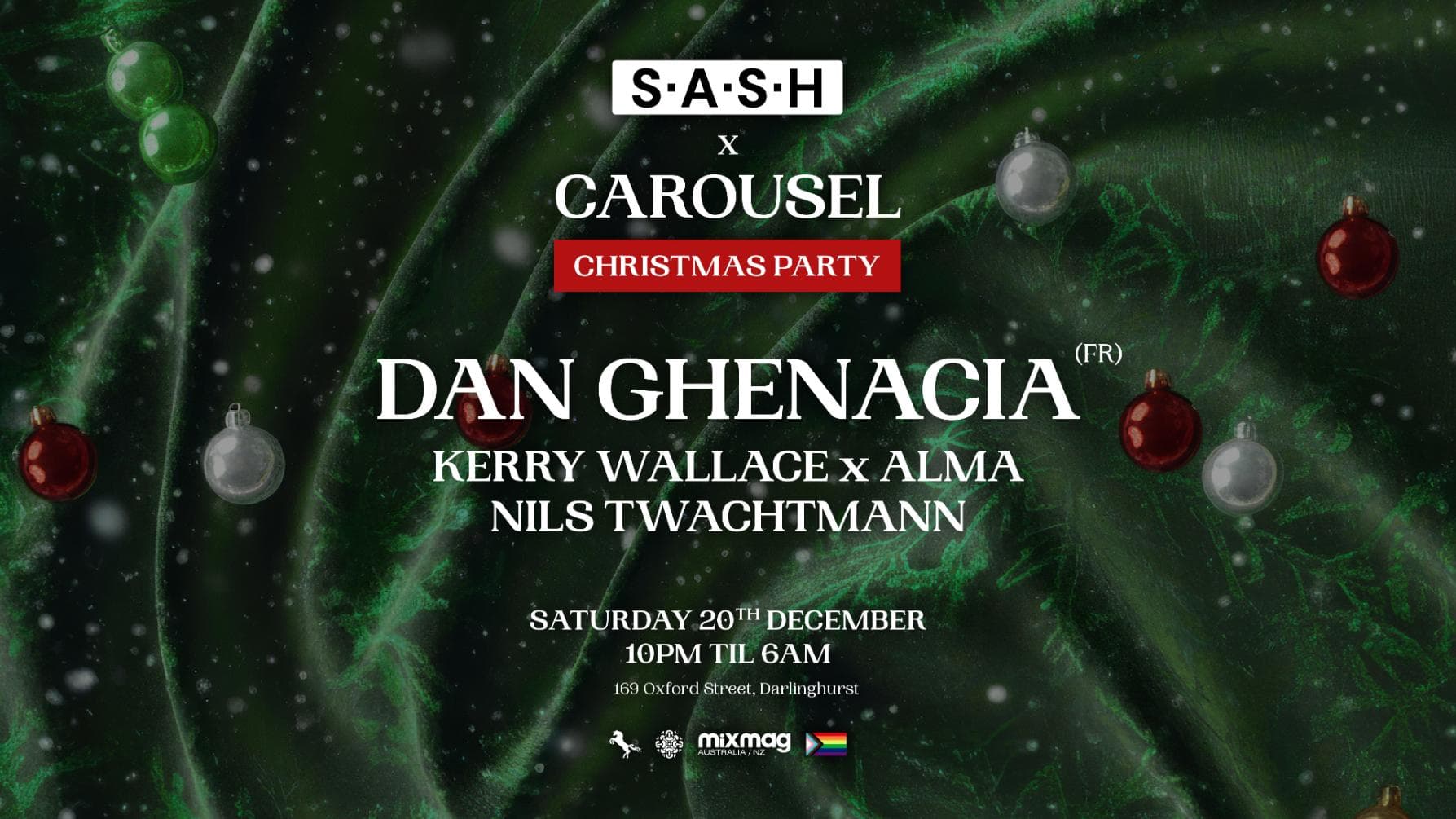★ S.A.S.H Sydney & Carousel Christmas Party ★ Dan Ghenacia ★ Saturday 20th December ★