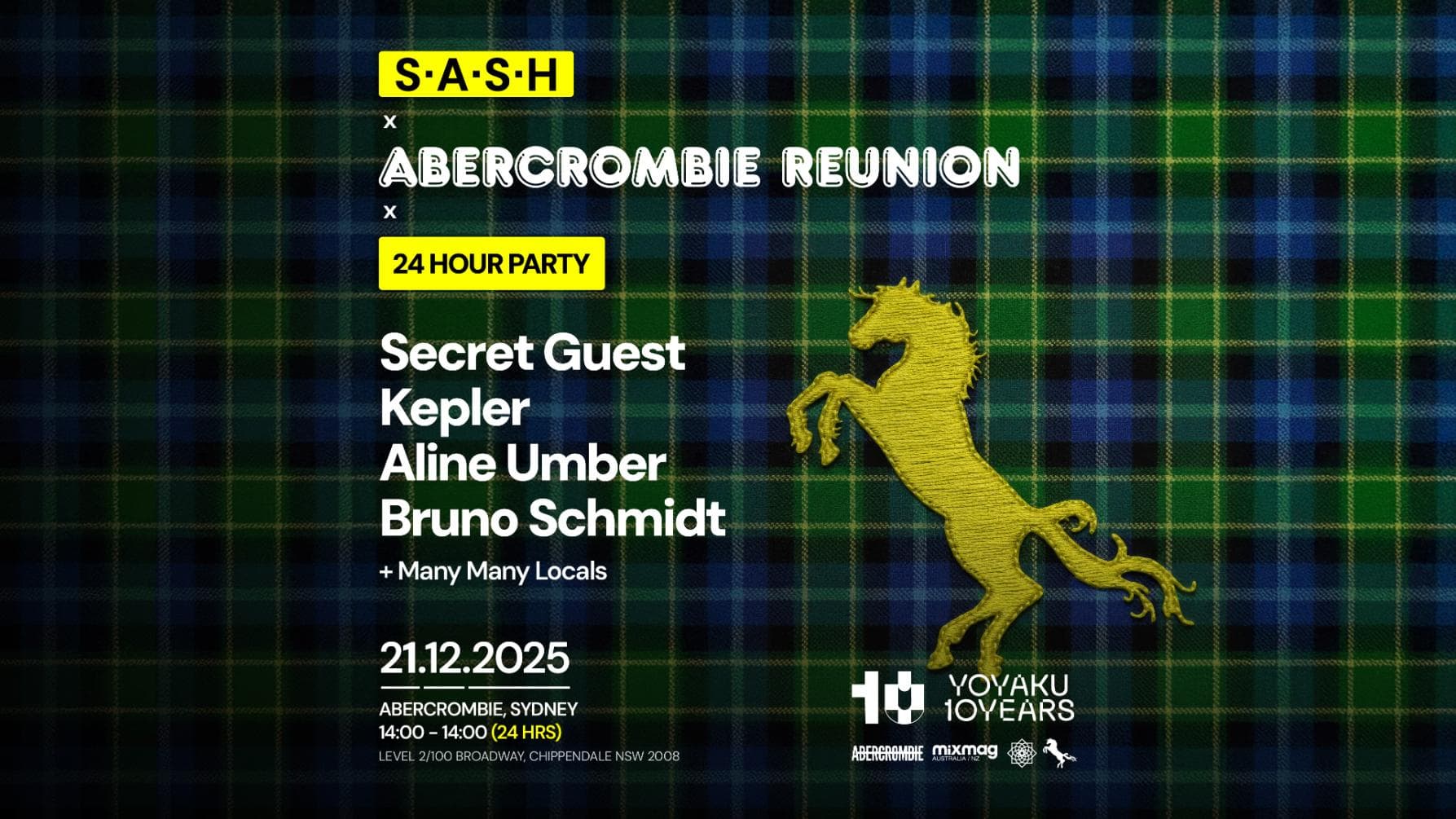 ★ S.A.S.H x The Abercrombie Reunion ★ 24 Hour Party ★ 10 Years of Yoyaku ★ Sun 21st Dec ★